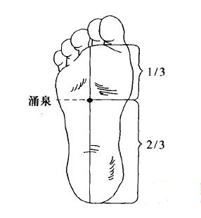 长寿不老穴——涌泉穴